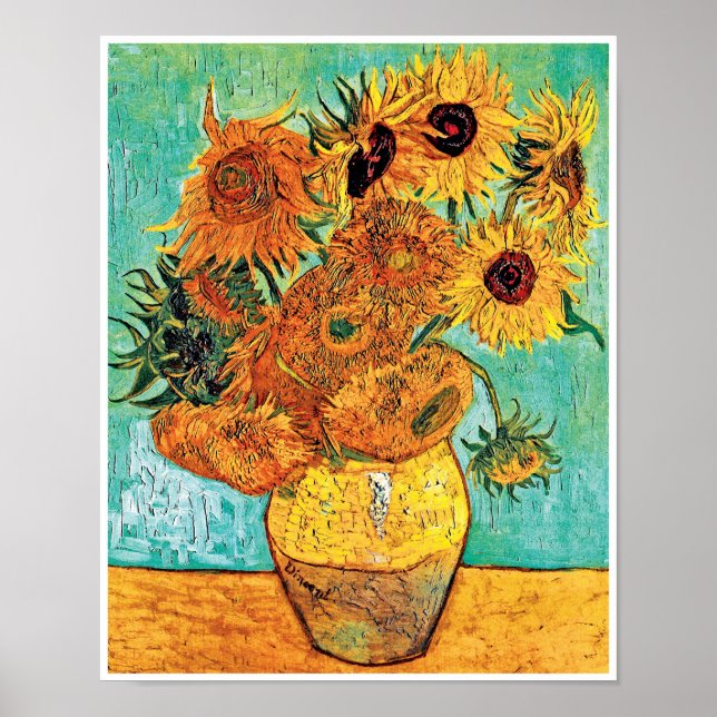 Poster Vincent Van Gogh - Vase Avec Douze Tournesols (Devant)