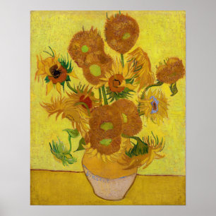 Poster Vincent van Gogh - Vase avec quinze tournesols