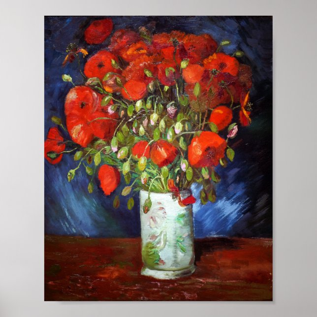 Poster Vincent Van Gogh Vase avec Red Poppies Art (Devant)
