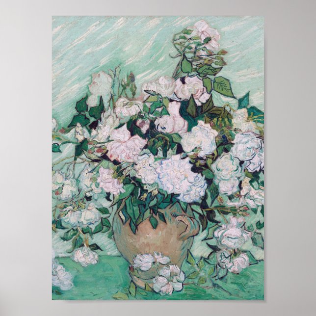 Poster Vincent Van Gogh - Vase avec Rose, 1890 (Devant)