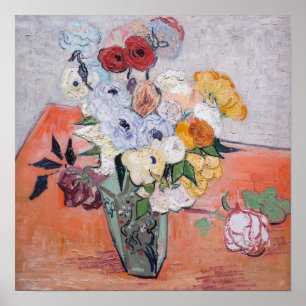 Poster Vincent van Gogh - Vase avec Roses & Anémones