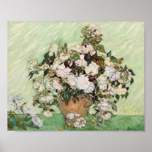 Poster Vincent Van Gogh Vase Avec Roses Rose Art Floral