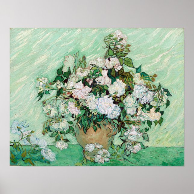 Poster Vincent van Gogh Vase avec roses roses roses (Devant)