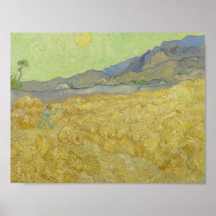 Poster Vincent van Gogh - Wheatfield avec une Faucheuse