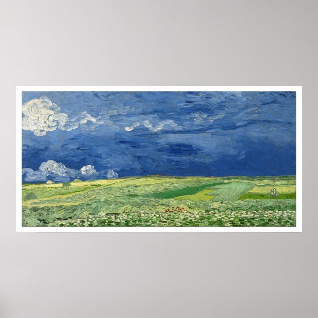 Poster Vincent Van Gogh Wheatfield Under Thunderclouds (Devant)