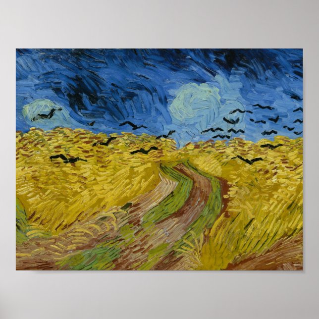 Poster Vincent van Gogh - Wheatfield with Crows (Devant)