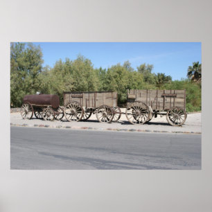 Poster Vingt mules ont tiré ces chariots 165 milles à