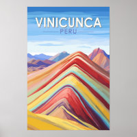 Vinicunca Voyage Pérou Art Vintage