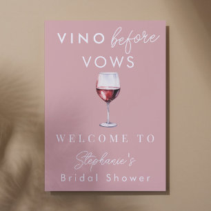 Poster Vino Avant Vows Fête des mariées rose Bienvenue
