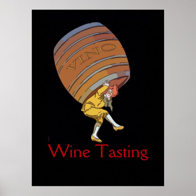 Poster Vino Baril de vin Modifier (Devant)