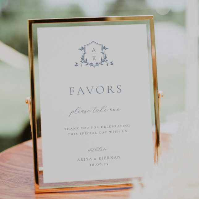 Poster Vins intemporels Dusty Blue Crest Favoriser Signal (Créateur téléchargé)