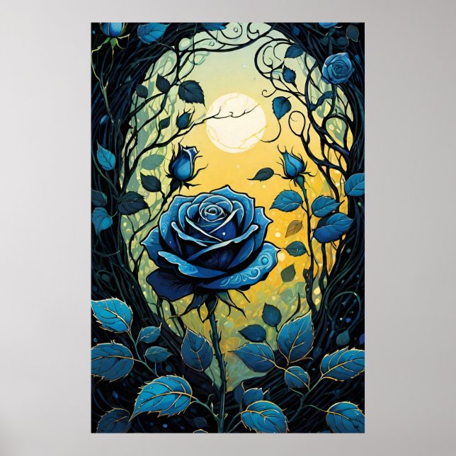 Poster Vins Roses bleus 2 (Devant)