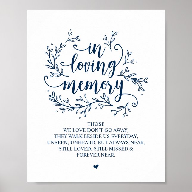 Poster Vins Rustiques, Bleu Marine, En Mémoire D'Amour Po (Devant)
