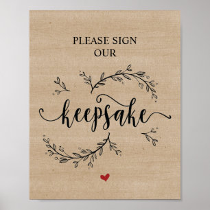 Poster Vins rustiques, s'il vous plaît, signez notre sign