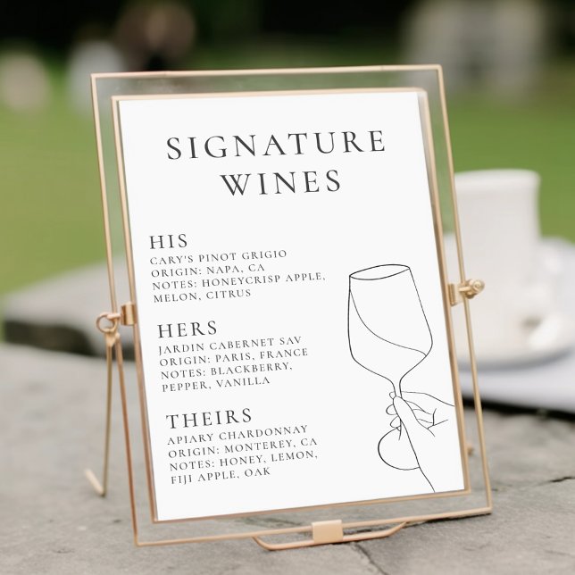Poster Vins Signature Modernes Chic (Créateur téléchargé)