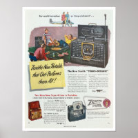 VINT "ART RECYCLÉ" IMPRIMER RADIO MAGAZINE AD 1950