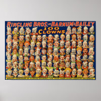 Poster vintage 100 Clown