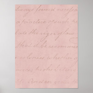 Poster Vintage 1700s Colonial Rose Parchemin de texte