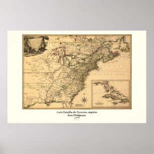 Poster Vintage 1777 American Disparitions by Phelippeaux