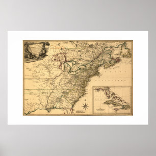 Poster Vintage 1777 American Disparitions by Phelippeaux