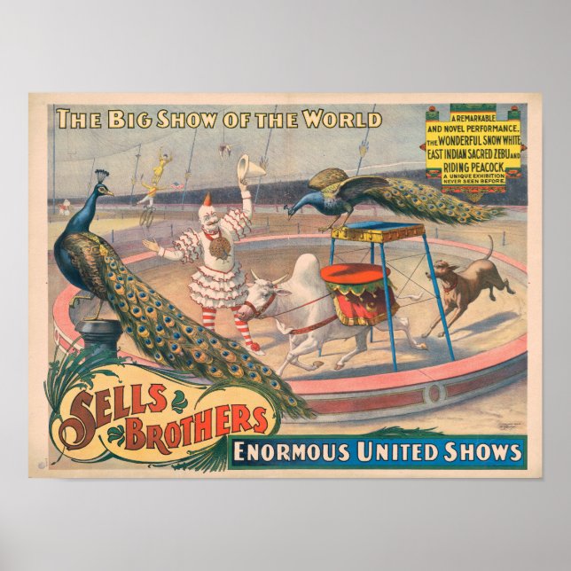 Poster Vintage 1895 Vend Brothers Circus (Devant)