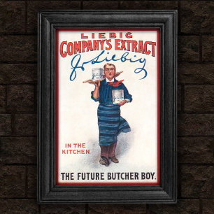 Poster vintage 1903 Liebig Extract Butcher Boy Pos