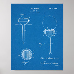 Poster Vintage 1926 Golf Ball Tee Design Brevet Art Impri