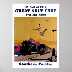 Poster Vintage (1927) Great Salt Lake USA Travel