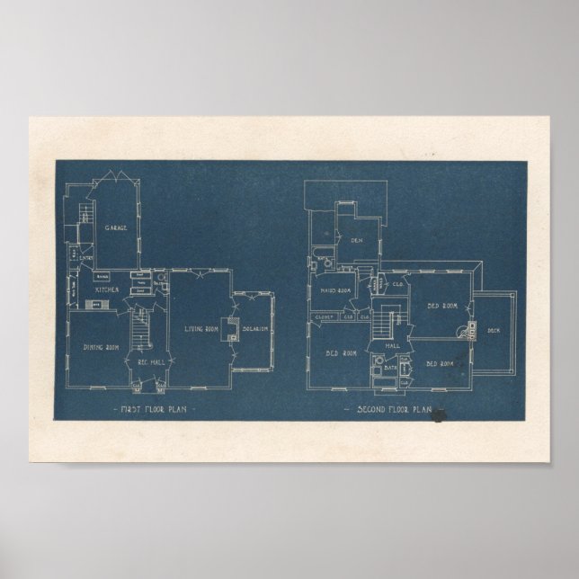 Poster Vintage 1927 Maison Design 10A7 Disposition Impres (Devant)