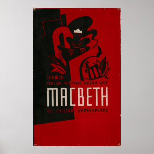 Poster vintage 1937 de WPA de théâtre de nègre de