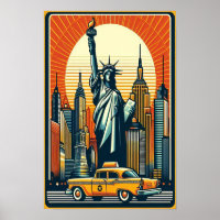 Vintage 1955 New York City Skyline