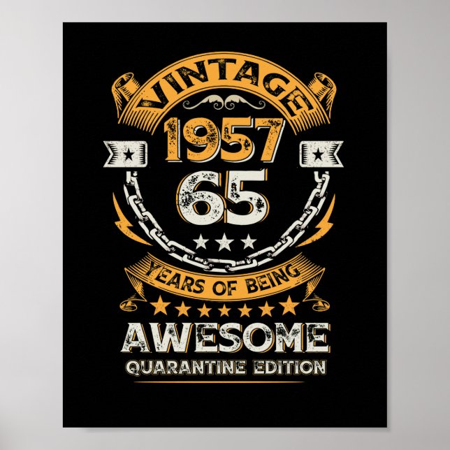 Poster Vintage 1957 65ème anniversaire 65 ans (Devant)