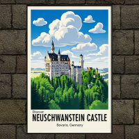 Vintage 1960 Neuschwanstein Castle Travel