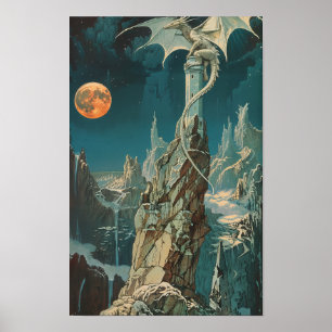 Poster Vintage 1970 Dark Imaginaire livre couverture papi