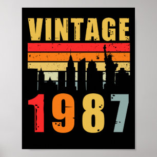 Poster Vintage 1987 Made In 1987