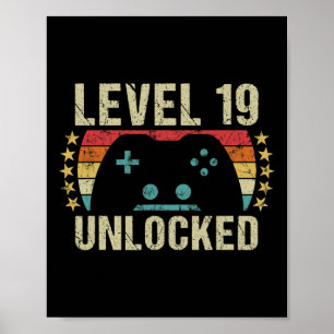 Poster Vintage 19e anniversaire Cadeau 19 ans Garçon fill