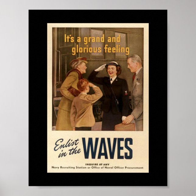 Poster vintage 2ÈME GUERRE MONDIALE WAVES (Devant)