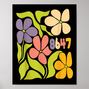 Poster Vintage 86 47 Président Fleur anti-Trump