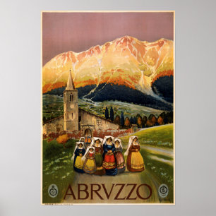 Poster Vintage Abruzzes Italie Voyage