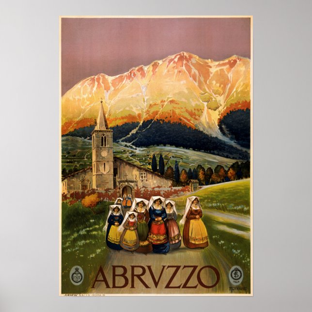 Poster Vintage Abruzzes Italie Voyage (Devant)