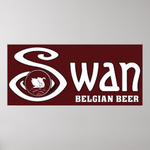 Poster Vintage ad Swan Bière belge bannière horizontale