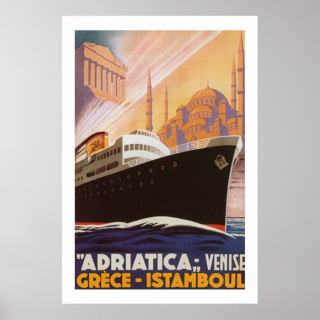 Poster vintage Adriatica Lines (Devant)