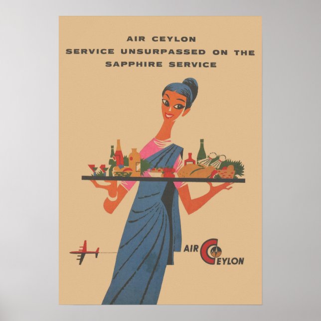 Poster vintage Air Ceylan (Devant)