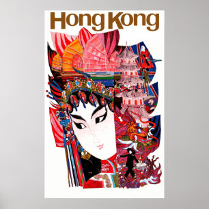 Poster Vintage Airline Hong Kong China Travel