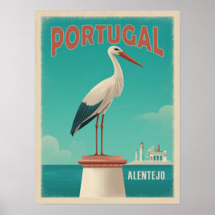 Poster Vintage Alentejo Portugal Travel