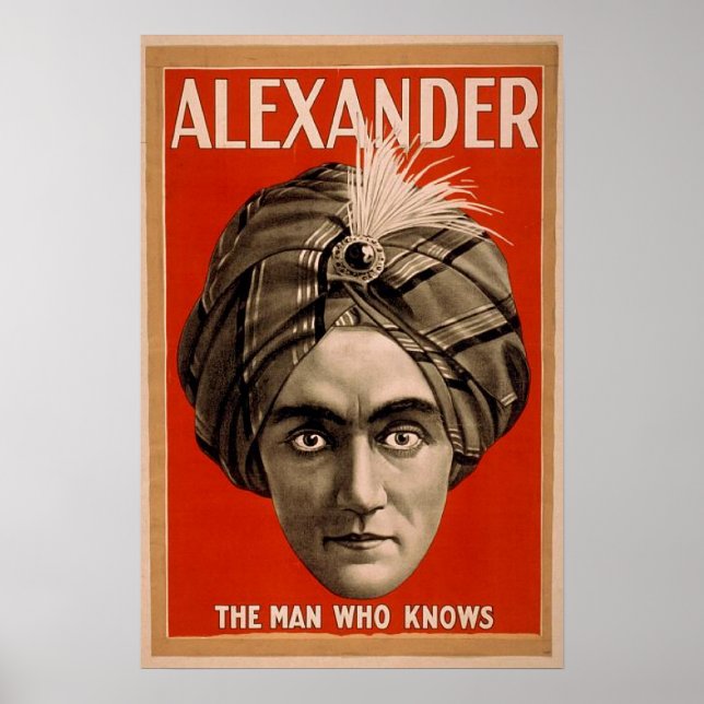 Poster vintage Alexander Psychic Magician (Devant)