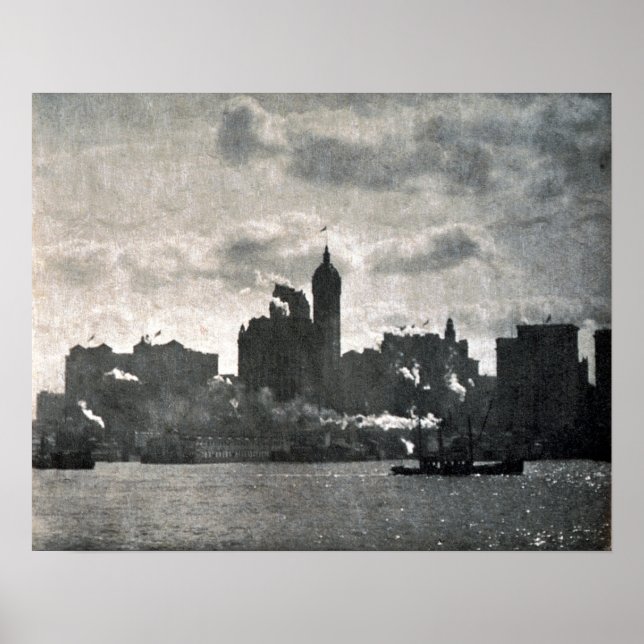 Poster Vintage Alfred Stieglitz Lower Manhattan (Devant)