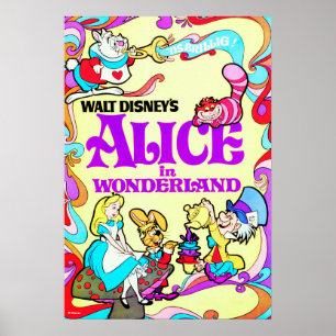 Poster Vintage Alice Au Pays Des Merterres