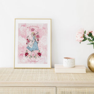 Poster Vintage Alice au pays des merveilles   Alice & Flo