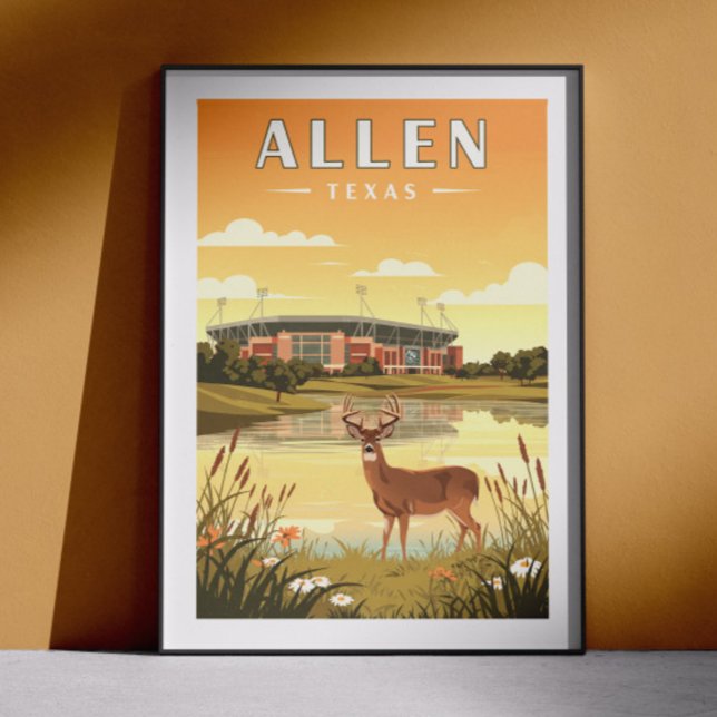 Poster Vintage Allen Texas (Créateur téléchargé)